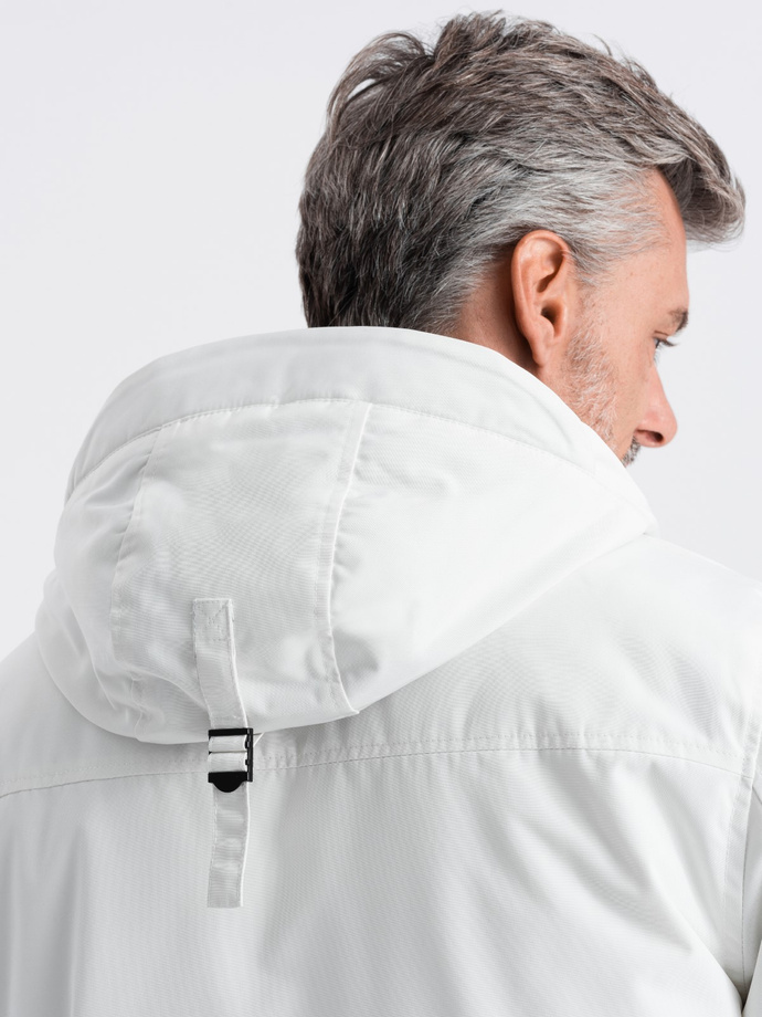 Men's winter quilted jacket - white C450