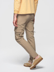 Men's cargo pants STRAIGHT LEG with zippered pockets - khaki V3 OM-PACG-0204