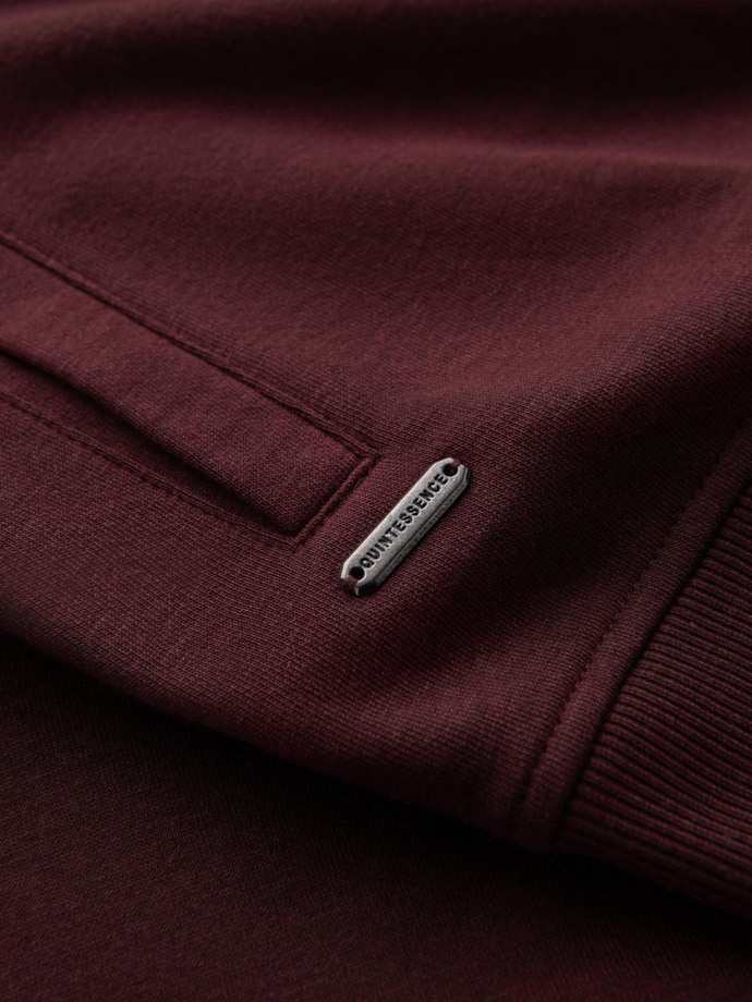 Bărbați bomber de bumbac bomboane sweatshirt descheiat - burgundy V13 OM-SSZP-0215