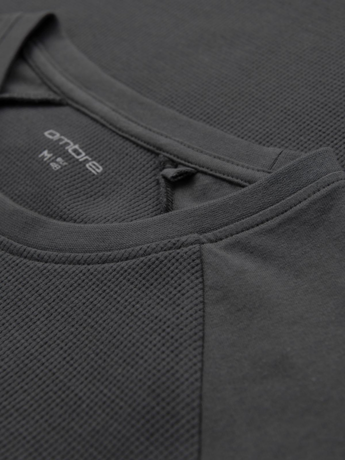 Men's longsleeve with "waffle" texture - graphite V5 OM-LSCL-0109