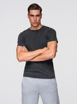 Men's T-shirt with wash effect - black V1 OM-TSWT-0116