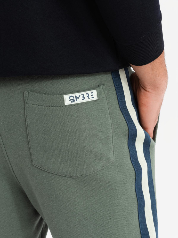 Pantaloni de trening bărbătești din tricot structurat - grafit V5 OM-PASK-0211