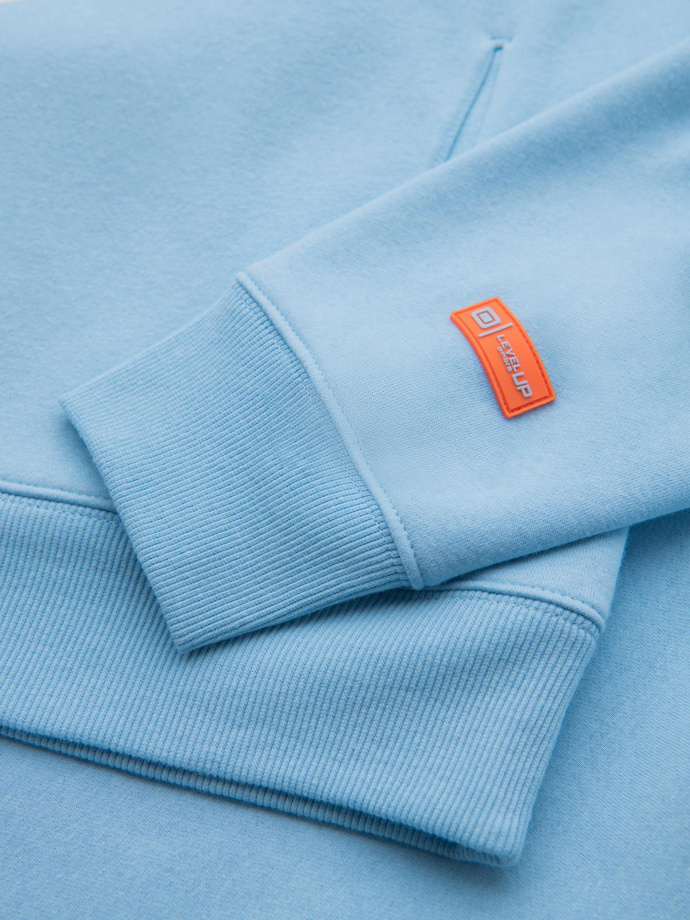 Unisex sweatshirt with hood and pockets - blue V8 OU-SNBC-0105