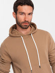 Men's sweatshirt set kangaroo sweatshirt + shorts - brown V2 Z75