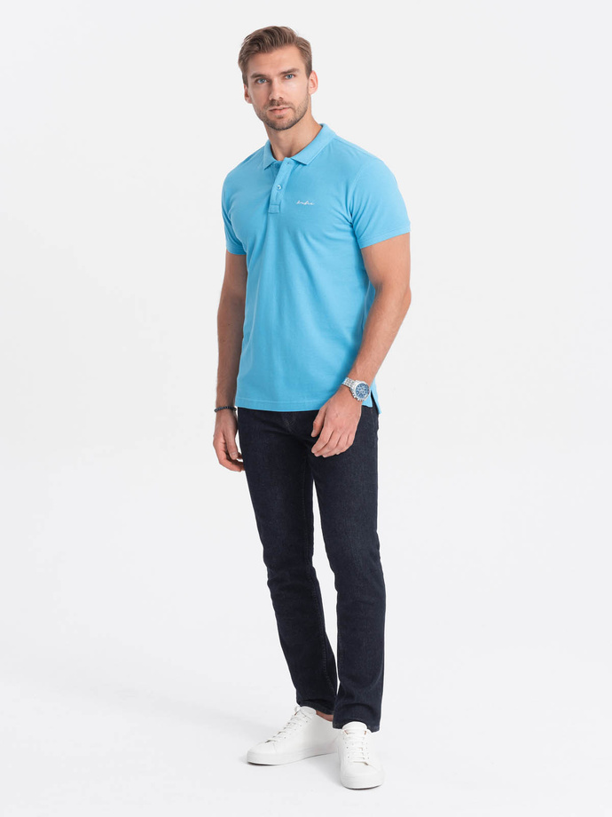 Tricou polo din tricot Pique - albastru V3 S1746
