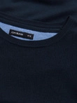 Classic men's sweater with round neckline - navy blue V9 OM-SWBS-0106