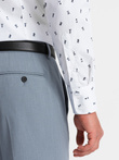 Pánská vzorovaná bavlněná košile SLIM FIT - bílá V2 OM-SHCS-0151