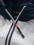 Men's contrast windbreaker jacket with hood - navy blue and white V1 OM-JANP-0228
