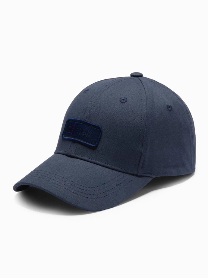 Men's baseball cap with patch - navy blue V2 OM-ACCS-0103