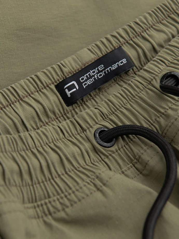 Pantaloni JOGGER pentru bărbați cu buzunare cargo cu fermoar - gri deschis V1 OM-PAJO-0135