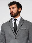 Men's knitted jacket with a fitted cut - graphite V1 OM-BLZB-0100