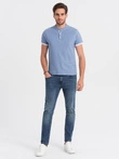 Tricou polo fără guler pentru bărbați - albastru V3 OM-TSCT-0156