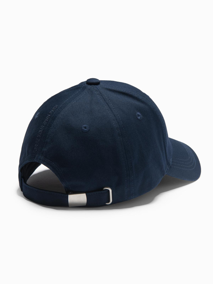Men's baseball cap with decorative embroidery - navy blue V4 OM-ACCS-0102