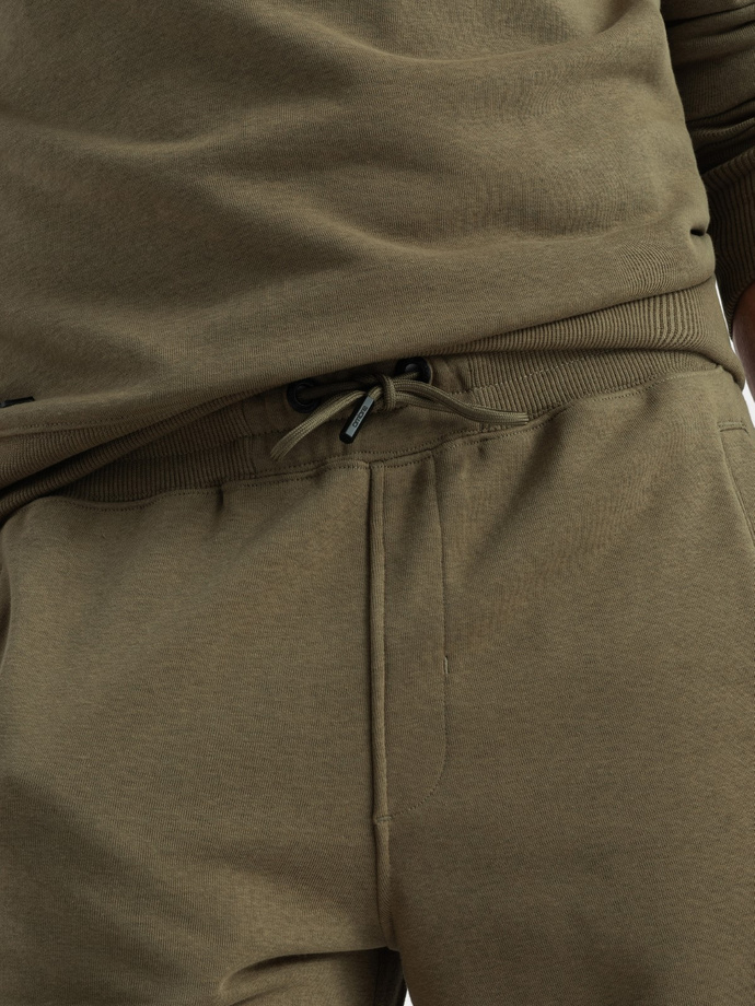 BASIC men's cotton sweatshirt set BASIC sweatshirt + joggers - olive V2 Z84