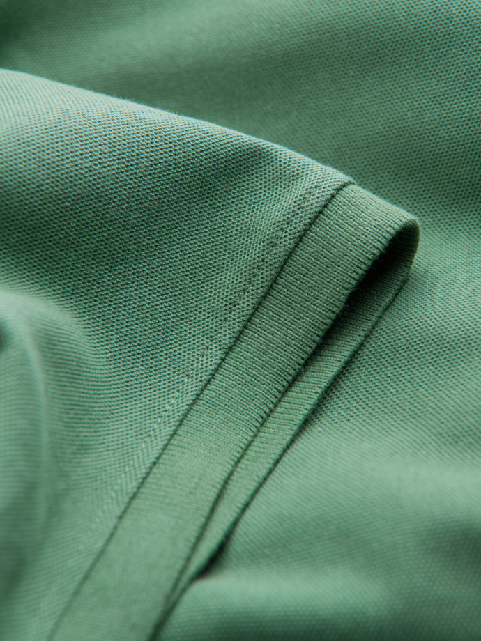 Men's BASIC single color pique knit polo shirt - green V11 OM-POBS-0100