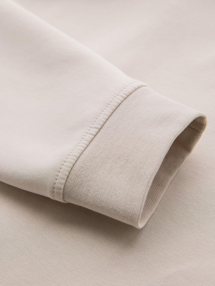 Gatvės stiliaus džemperis su gobtuvu - smėlio spalvos V6 OM-SSZP-0213