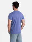 BASIC men's cotton classic tee with v-neck - purple V12 OM-TSBS-0145