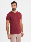 Classic BASIC men's cotton T-shirt - maroon V16 OM-TSBS-0236