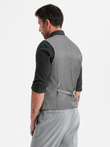 Elegant bărbați SLIM FIT herringbone waistcoat - gri V1 OM-BLZV-0143