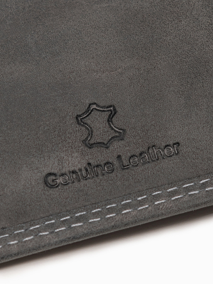 Men's leather wallet - black A087