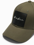 Men's baseball cap with visor and large patch - khaki V2 OM-ACCS-0101