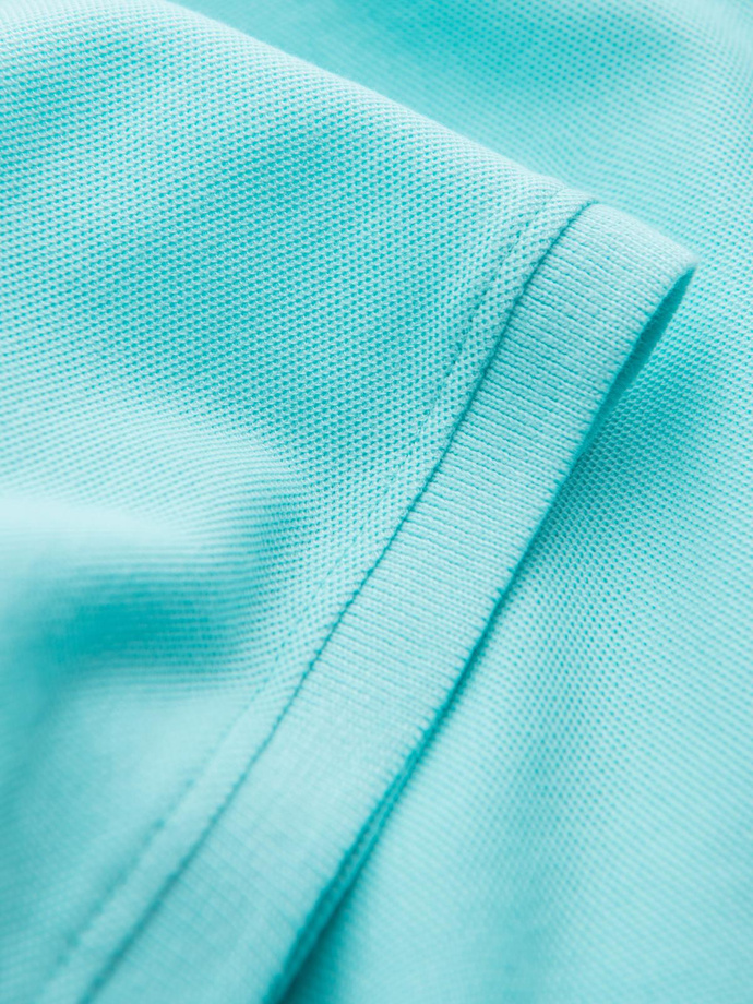 Tricou polo BASIC pentru bărbați, tricou piqué monocolor - mentă V18 OM-POBS-0100