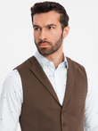 Costum bărbătesc fără revere - caramel V1 OM-BLZV-0112