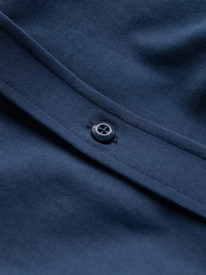 Cămașă bărbătească din bumbac REGULAR din tricot jerseu simplu - albastru V1 OM-SHCS-0138