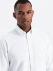 Men's classic cotton oxford REGULAR shirt - white V1 OM-SHOS-0114