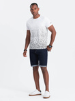 Men's cotton t-shirt with gradient print - white V1 OM-TSPT-22SS-001