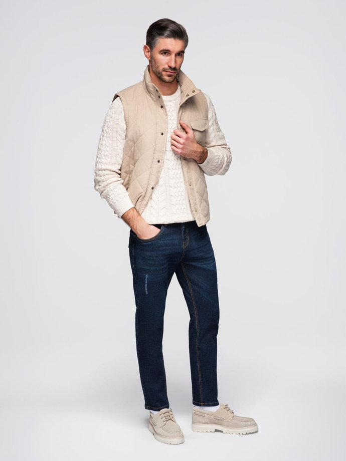 Pánské džínové kalhoty REGULAR FIT - tmavě modré V4 OM-PADP-0241