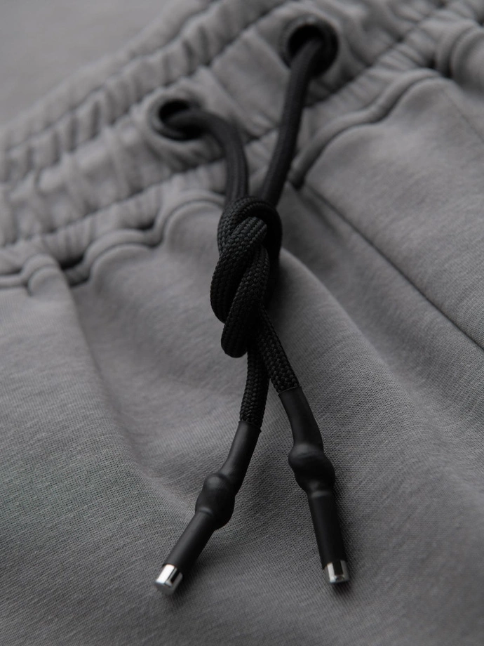 Men's sweatpants with straight leg and rubber details - grey V3 OM-PASK-0281