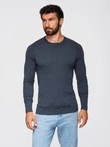 Classic men's sweater with round neckline - black V2 OM-SWBS-0106