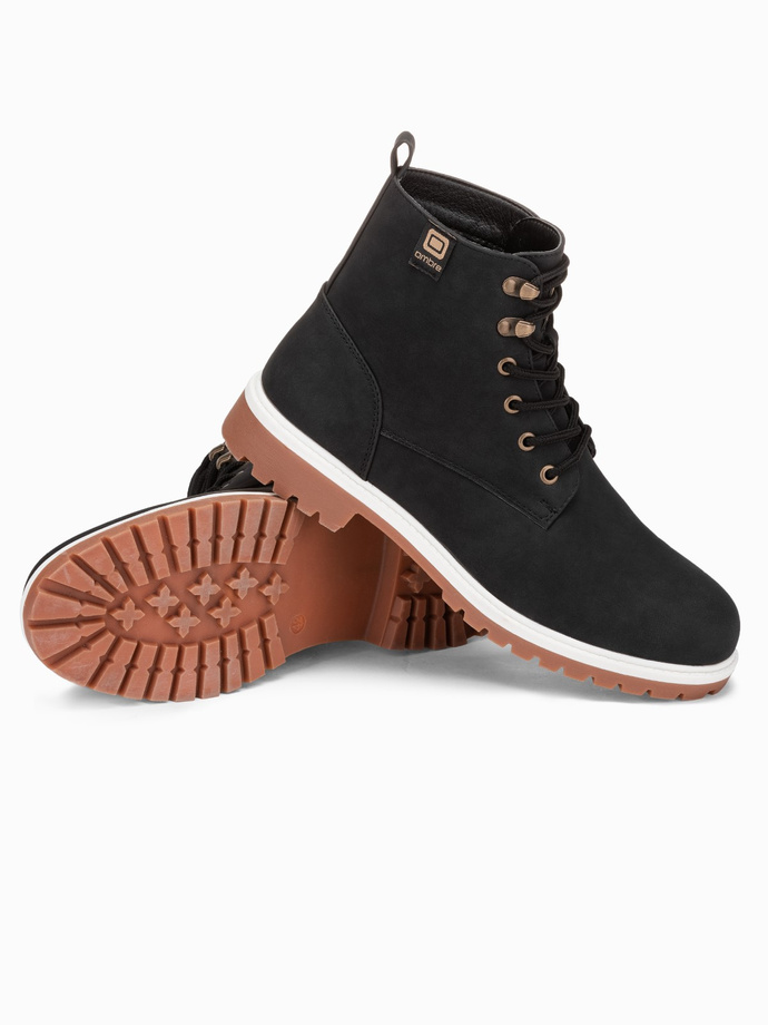 Pánske zimné outdoorové topánky - čierna T314