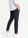 Pantaloni chino pentru bărbați cu talie decorativă - albastru marin V2 OM-PACP-0118