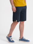 Pantaloni scurți de trening cu picior rotunjit pentru bărbați - albastru marin V7 OM-SRSK-0105