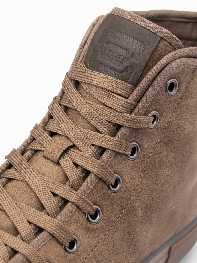 Pantofi sport de bărbați cu baretă decorativă - maro V2 OM-FOTH-0158