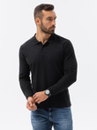 Men's longsleeve with collar without print - black V2 L132