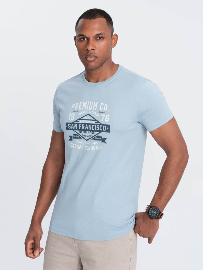San Francisco men's printed cotton t-shirt - blue V1 OM-TSPT-0120