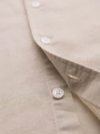 Men's short-sleeved linen-cotton shirt with pocket - beige V4 OM-SHSS-0167