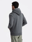 Unzipped cotton men's BASIC sweatshirt - graphite V11 OM-SSBZ-0160