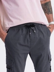 Men's JOGGER pants with zippered cargo pockets - graphite V3 OM-PAJO-0125