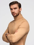 Men's plain turtleneck longsleeve - light brown V5 OM-LSCL-0130