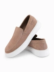 Semibotine slip-on pentru bărbați cu talpă groasă - maro deschis V3 OM-FOCS-0152
