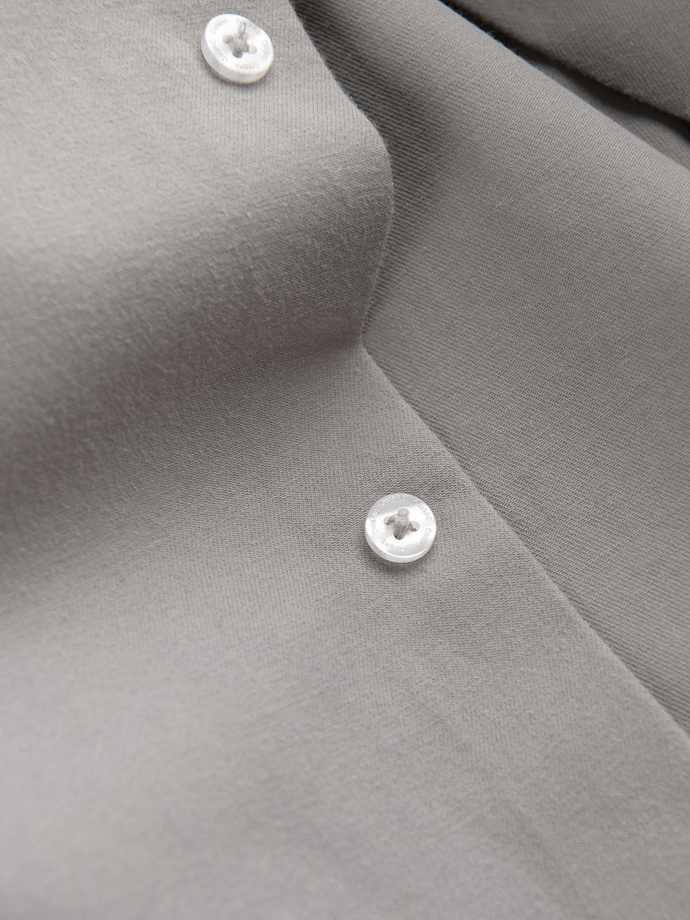 Vyriški REGULAR FIT marškiniai su kišenėmis - pilki V1 OM-SHCS-0148