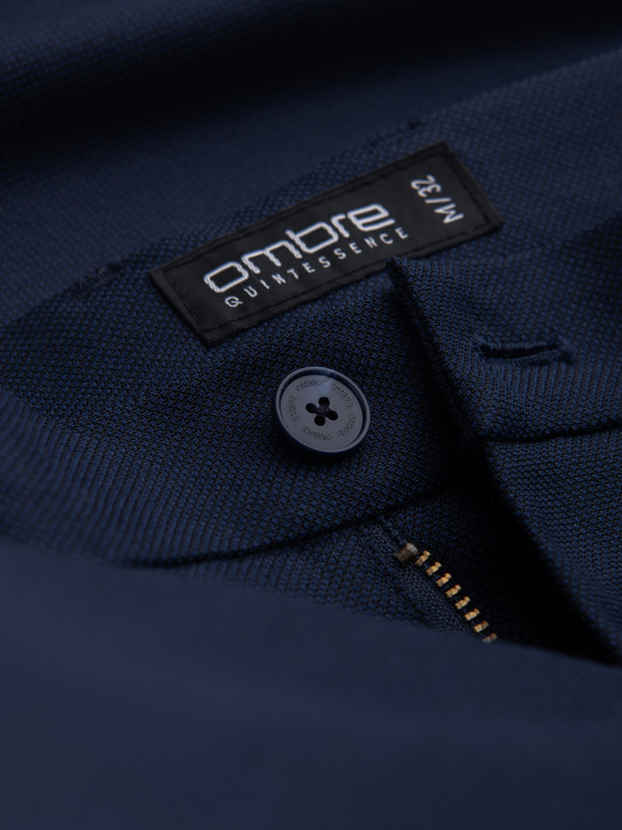 Pánské klasické chino kalhoty SLIM FIT - tmavě modré V1 OM-PACP-0182