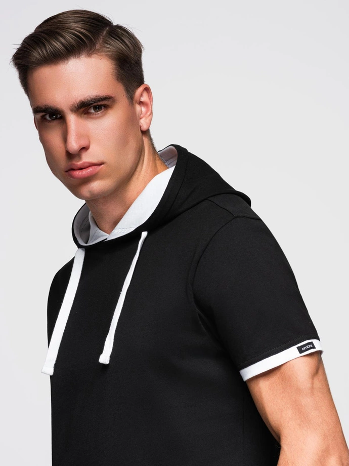 Vyriški SLIM FIT marškinėliai su apvalia iškirpte ir logotipu - balti V1 OM-TSCT-0220