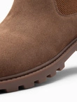 Pánska semišová vysoká obuv slip-on - svetlohnedá V4 OM-FOBO-0173