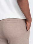 Pantaloni de trening bărbătești din tricot structurat - cafea V2 OM-PASK-0211