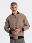 Men's insulated bomber jacket - beige V9 C516